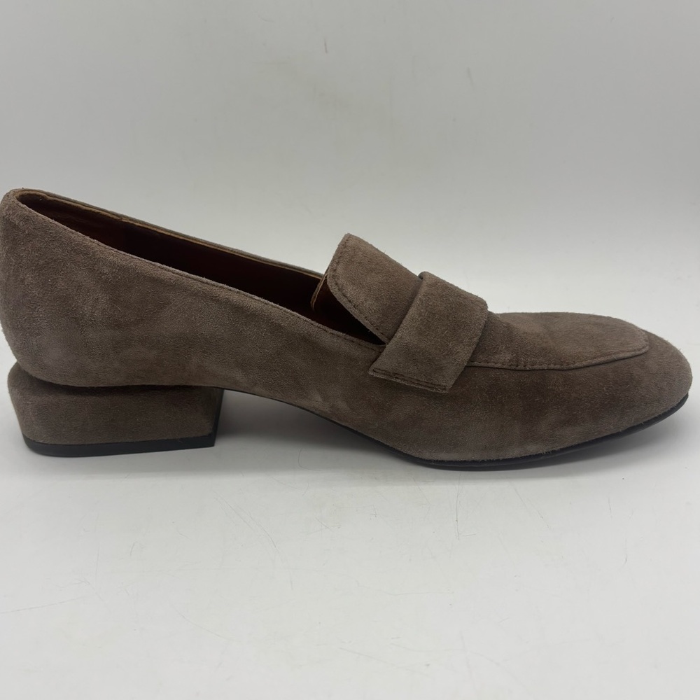 Castañer Taupe Suede Loafer Block Heel Women’s Sz 38 US 7.5